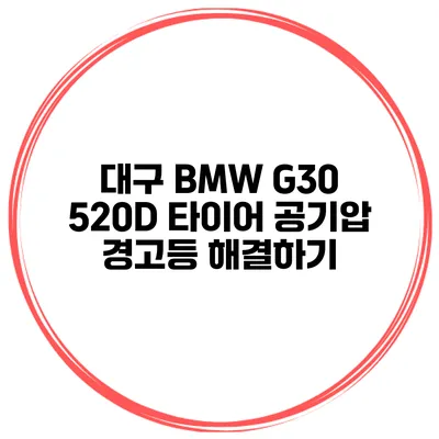 대구 BMW G30 520D 타이어 공기압 경고등 해결하기