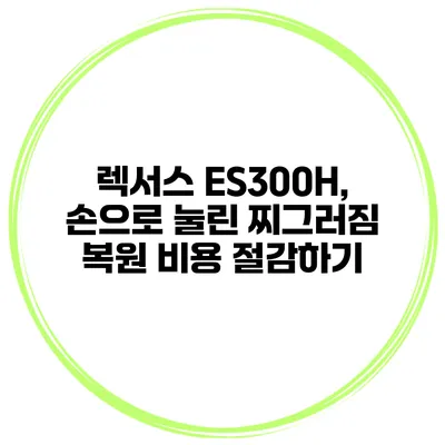 렉서스 ES300H, 손으로 눌린 찌그러짐 복원 비용 절감하기