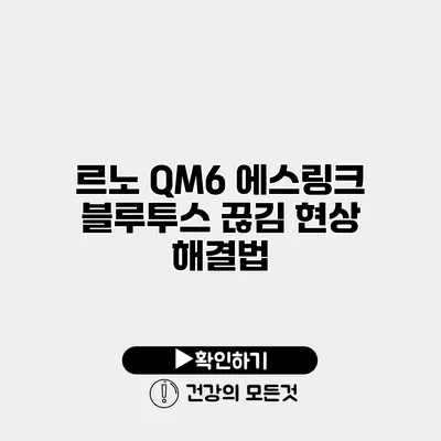 르노 QM6 에스링크 블루투스 끊김 현상 해결법