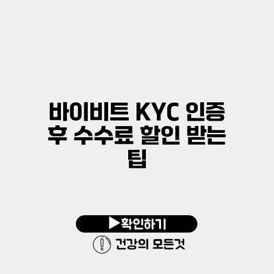 바이비트 KYC 인증 후 수수료 할인 받는 팁