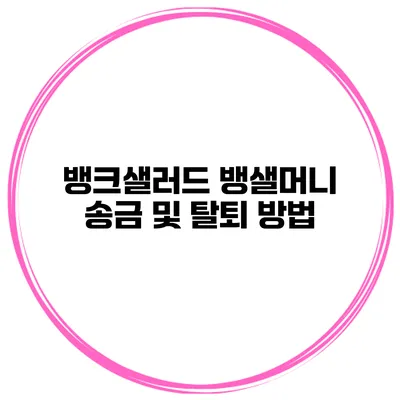 뱅크샐러드 뱅샐머니 송금 및 탈퇴 방법