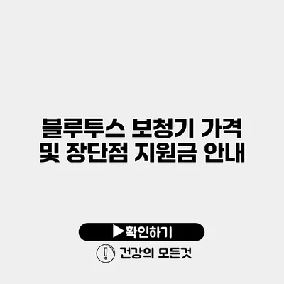 블루투스 보청기 가격 및 장단점 지원금 안내