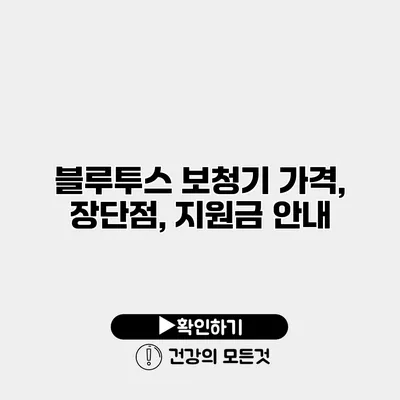 블루투스 보청기 가격, 장단점, 지원금 안내
