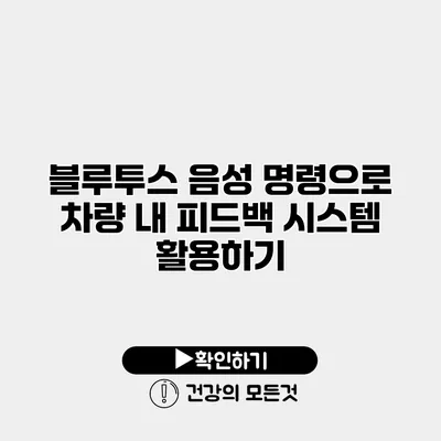 블루투스 음성 명령으로 차량 내 피드백 시스템 활용하기