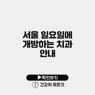 서울 일요일에 개방하는 치과 안내