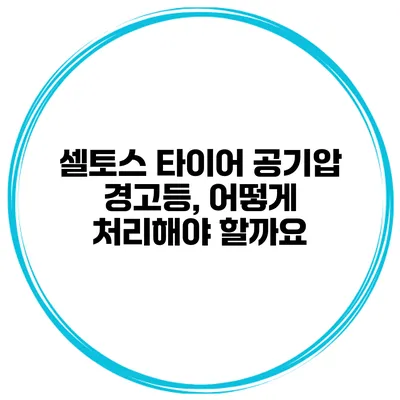 셀토스 타이어 공기압 경고등, 어떻게 처리해야 할까요?