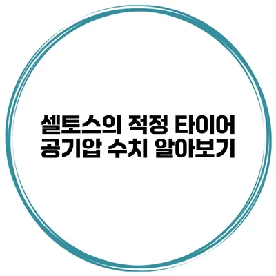 셀토스의 적정 타이어 공기압 수치 알아보기