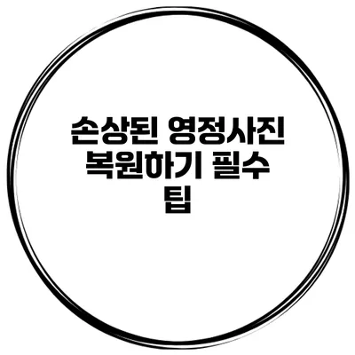 손상된 영정사진 복원하기 필수 팁