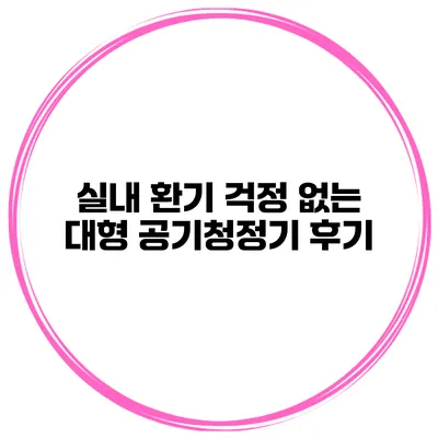 실내 환기 걱정 없는 대형 공기청정기 후기