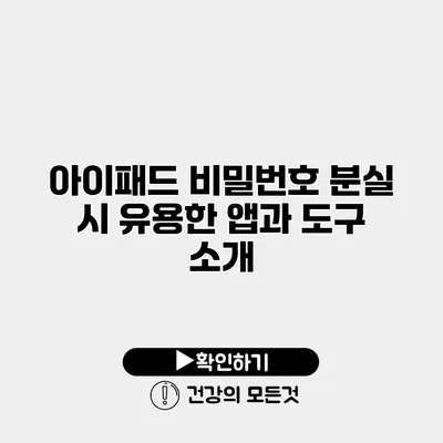 아이패드 비밀번호 분실 시 유용한 앱과 도구 소개