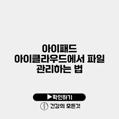 아이패드 아이클라우드에서 파일 관리하는 법