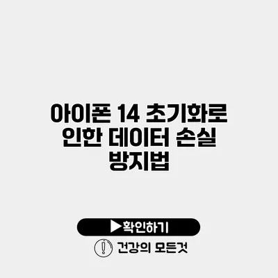 아이폰 14 초기화로 인한 데이터 손실 방지법