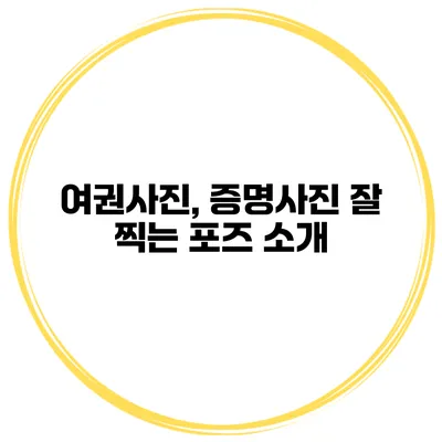 여권사진, 증명사진 잘 찍는 포즈 소개