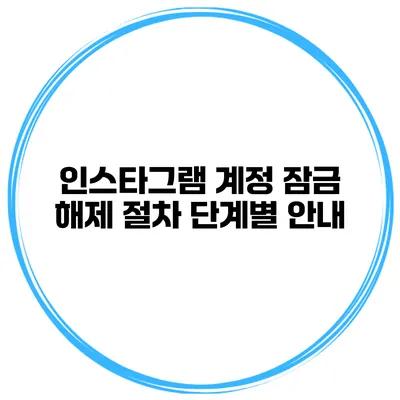 인스타그램 계정 잠금 해제 절차 단계별 안내