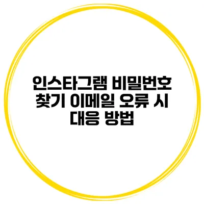 인스타그램 비밀번호 찾기 이메일 오류 시 대응 방법
