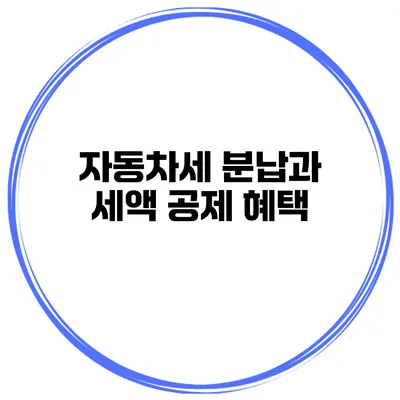 자동차세 분납과 세액 공제 혜택