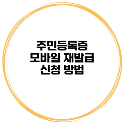 주민등록증 모바일 재발급 신청 방법