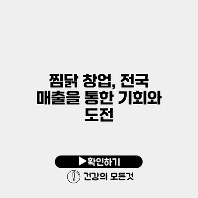 찜닭 창업, 전국 매출을 통한 기회와 도전