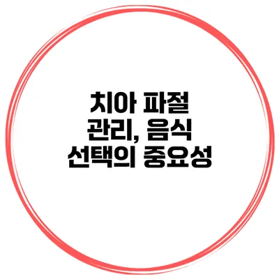 치아 파절 관리, 음식 선택의 중요성