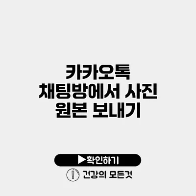 카카오톡 채팅방에서 사진 원본 보내기