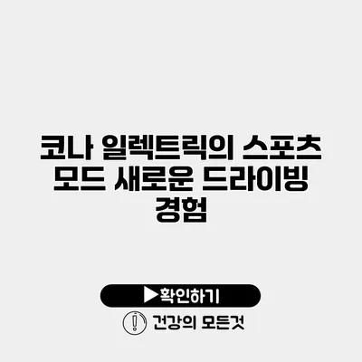 코나 일렉트릭의 스포츠 모드 새로운 드라이빙 경험