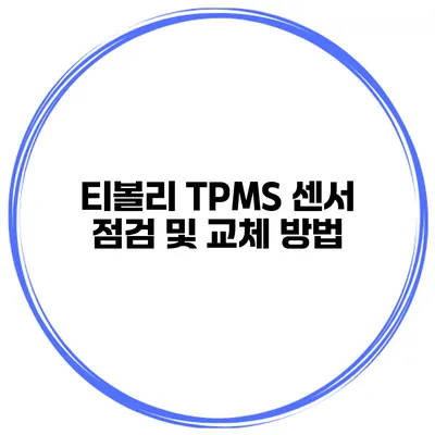 티볼리 TPMS 센서 점검 및 교체 방법