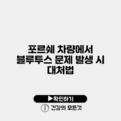 포르쉐 차량에서 블루투스 문제 발생 시 대처법