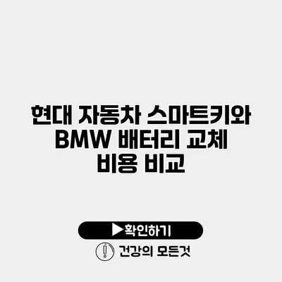 현대 자동차 스마트키와 BMW 배터리 교체 비용 비교