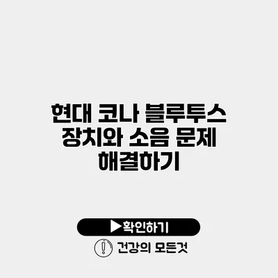현대 코나 블루투스 장치와 소음 문제 해결하기
